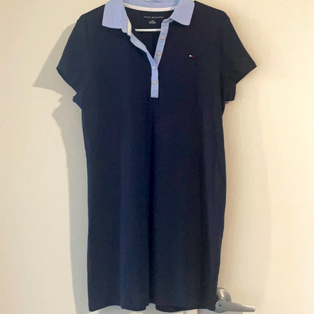 Collard blue mid dress